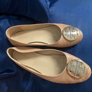 Tory Burch Tan Quilted Ballet Flats